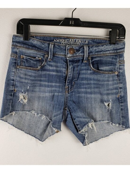 Pants - Women's 4 Cut Of‎ Jean Shorts Raw Hem Distressed Cotton Festival